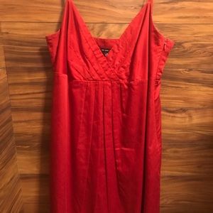 Red, spaghetti strap dress